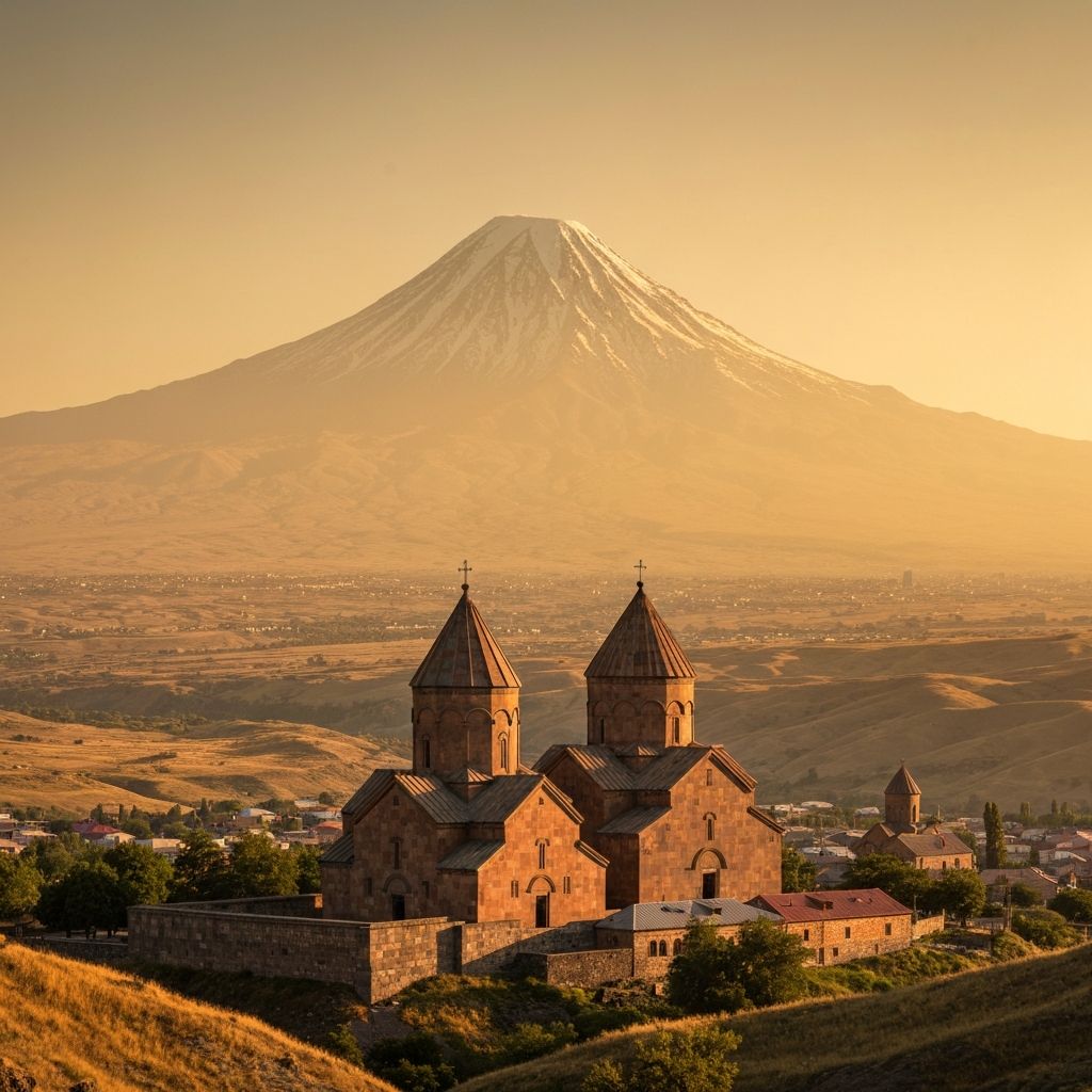 Mount Ararat and Armenian landscape